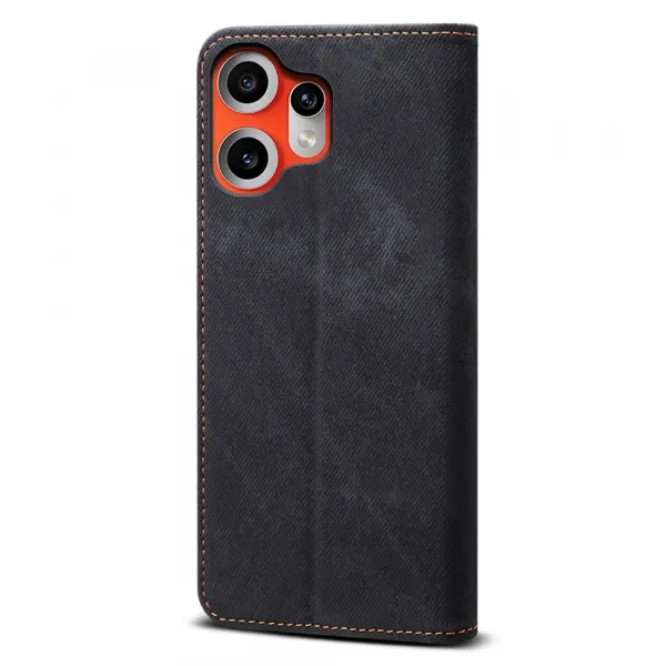 DENIM Peňaženkový kryt pre CMF Phone 2 Pro čierny