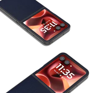 LEATHER Ochranný kryt pre Motorola Razr 60 Ultra / Razr 70 Ultra tmavomodrý