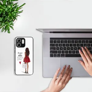 MY ART Ochranný kryt pre Infinix Hot 50i RED DRESS (137)