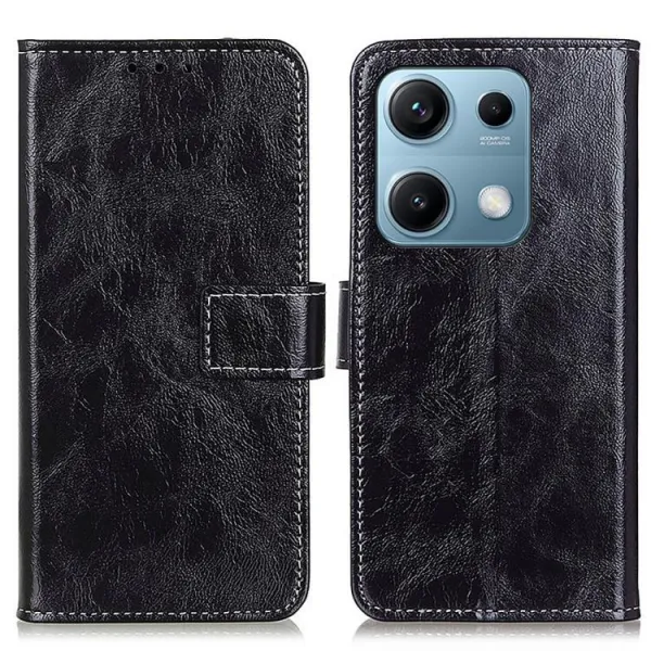 RETRO Peňaženkový obal Xiaomi Redmi Note 14S čierny