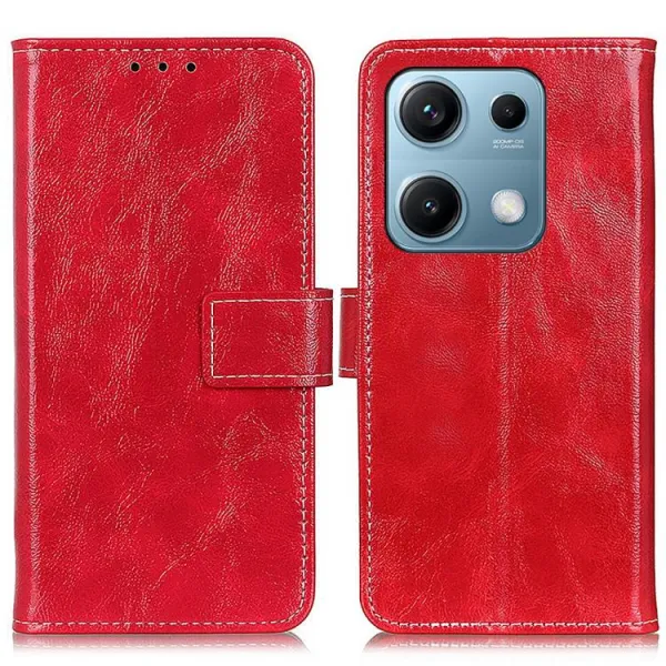 RETRO Peňaženkový obal Xiaomi Redmi Note 14S červený