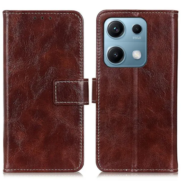 RETRO Peňaženkový obal Xiaomi Redmi Note 14S hnedý