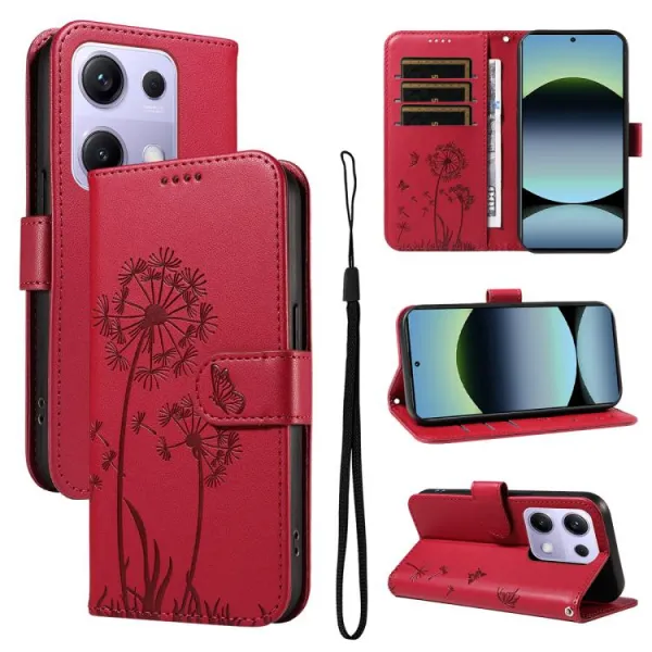 ART DANDELION Peňaženkové puzdro pre Xiaomi Redmi Note 14S červené