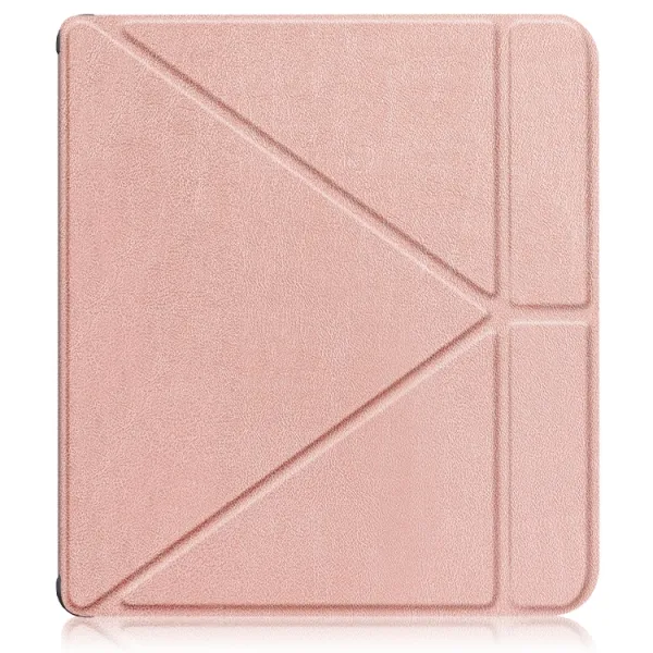 LEATHER Zaklápací kryt pre Kobo Libra Colour ružový