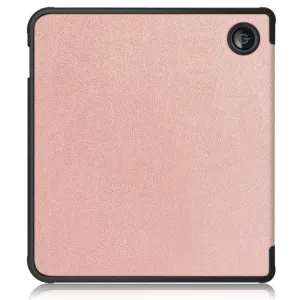 LEATHER Zaklápací kryt pre Kobo Libra Colour ružový