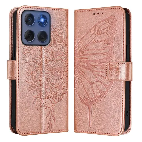 ART BUTTERFLY Peňaženkový obal pre Motorola Edge 60 / Edge 60 Fusion ružový