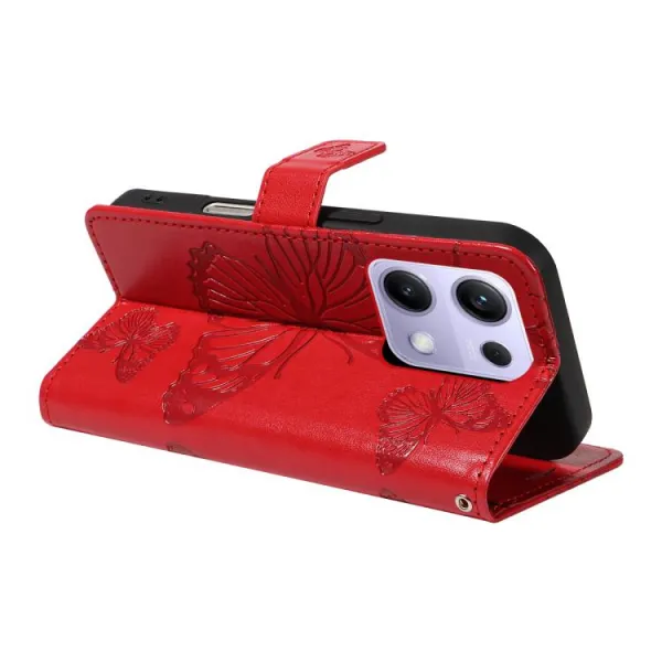 ART BUTTERFLY Peňaženkový obal pre Xiaomi Redmi Note 14S červený