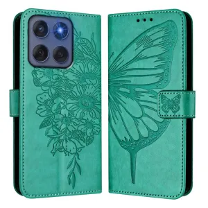 ART BUTTERFLY Peňaženkový obal pre Motorola Edge 60 / Edge 60 Fusion zelený