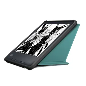 LEATHER Zaklápací kryt pre Kobo Libra Colour zelený