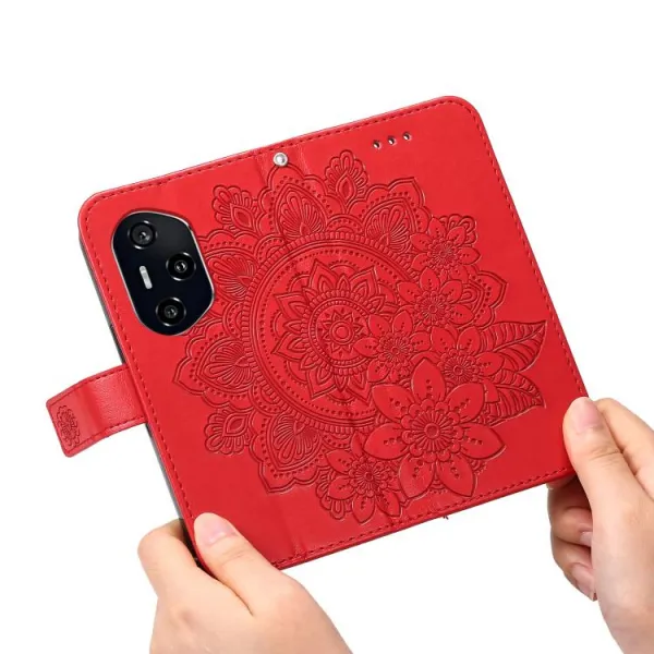 ART MANDALA Peňaženkové puzdro pre Honor 400 5G červené