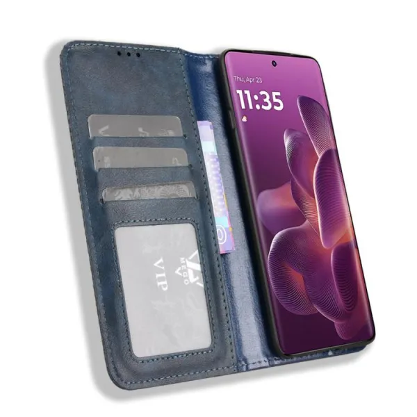 BUSINESS Peňaženkový kryt pre Motorola Edge 60 Pro modrý