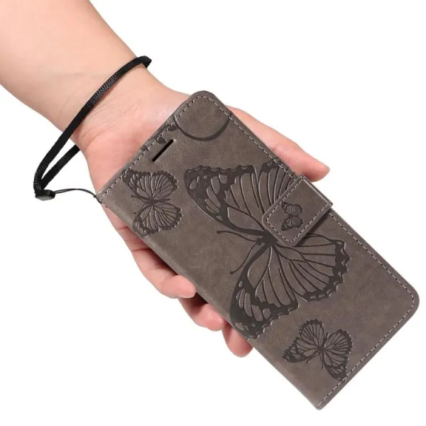 ART BUTTERFLY Peňaženkový obal pre Xiaomi Redmi Note 14S šedý