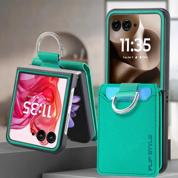 CARD Kryt s priehradkami pre karty Motorola Razr 60 / Razr 70 zelený