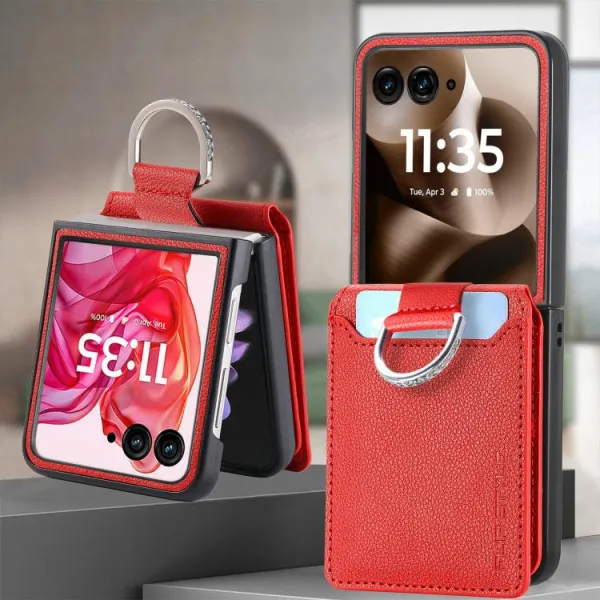 CARD Kryt s priehradkami pre karty Motorola Razr 60 / Razr 70 červený