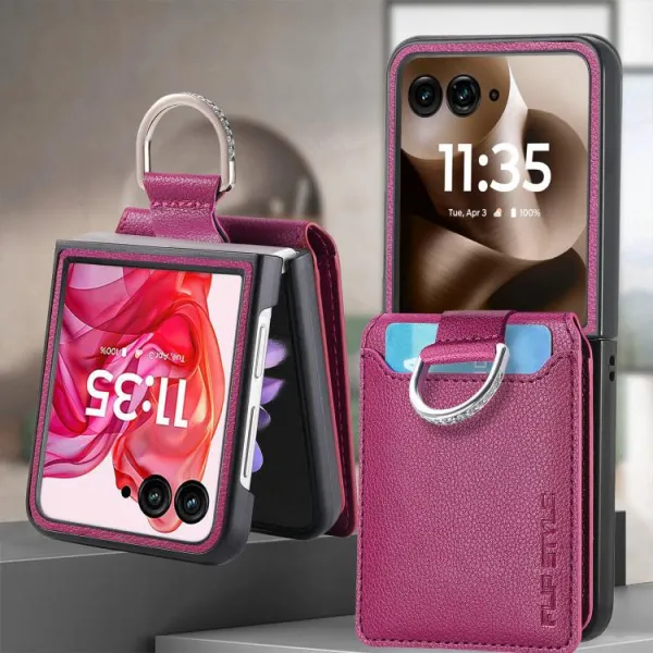 CARD Kryt s priehradkami pre karty Motorola Razr 60 / Razr 70 ružový