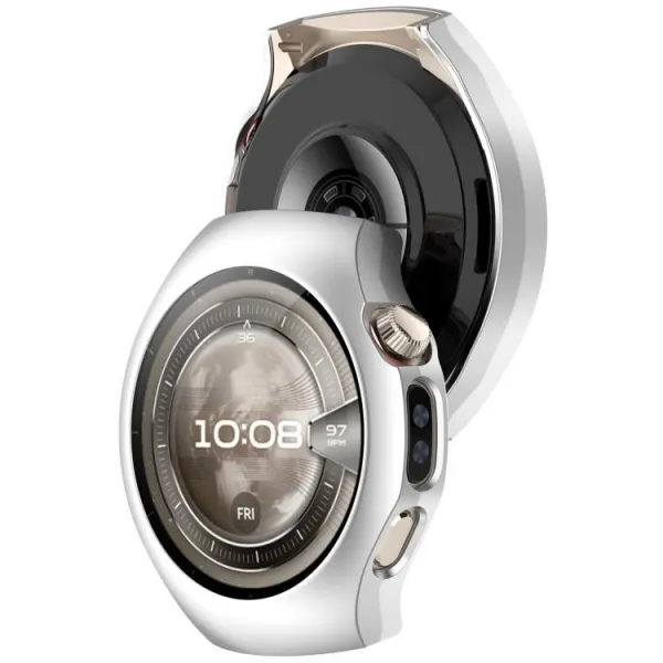 PC HALF COVER Plastový kryt Huawei Watch 5 42mm strieborný