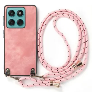 VINTAGE ROPE Kryt so šnúrkou Motorola Edge 60 / Edge 60 Fusion ružový