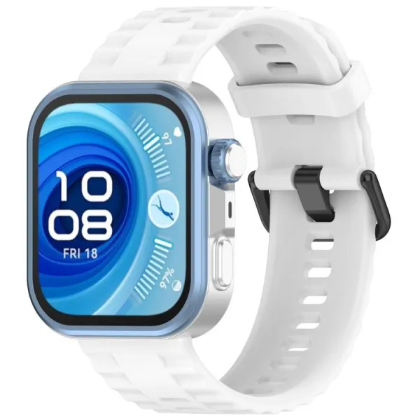 RIBBED Silikónový remienok pre Huawei Watch Fit 4 / Fit 4 Pro / Fit 5 / Fit 5 Pro biely
