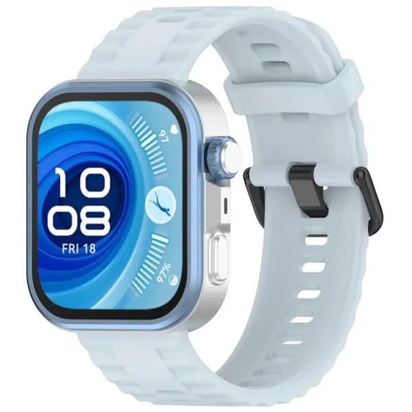 RIBBED Silikónový remienok pre Huawei Watch Fit 4 / Fit 4 Pro / Fit 5 / Fit 5 Pro svetlomodrý