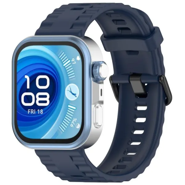 RIBBED Silikónový remienok pre Huawei Watch Fit 4 / Fit 4 Pro / Fit 5 / Fit 5 Pro tmavomodrý
