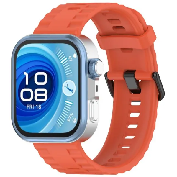 RIBBED Silikónový remienok pre Huawei Watch Fit 4 / Fit 4 Pro / Fit 5 / Fit 5 Pro oranžový