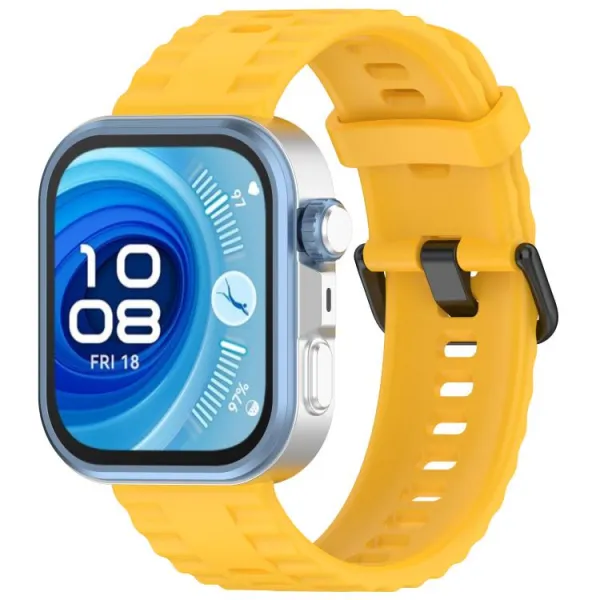 RIBBED Silikónový remienok pre Huawei Watch Fit 4 / Fit 4 Pro / Fit 5 / Fit 5 Pro žltý