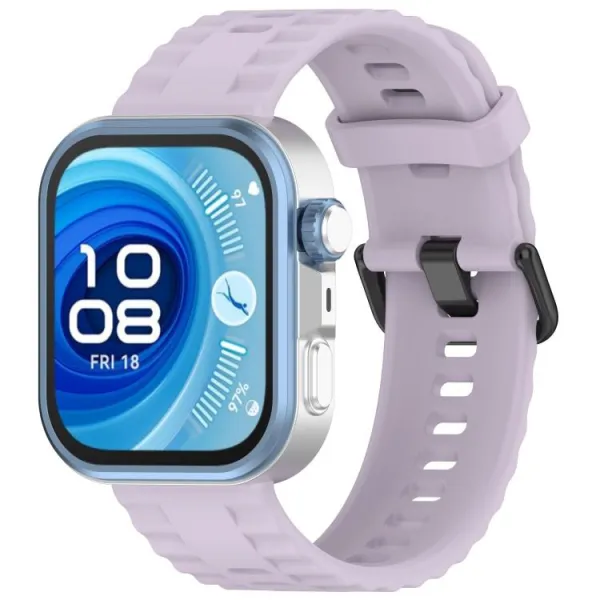 RIBBED Silikónový remienok pre Huawei Watch Fit 4 / Fit 4 Pro / Fit 5 / Fit 5 Pro svetlofialový