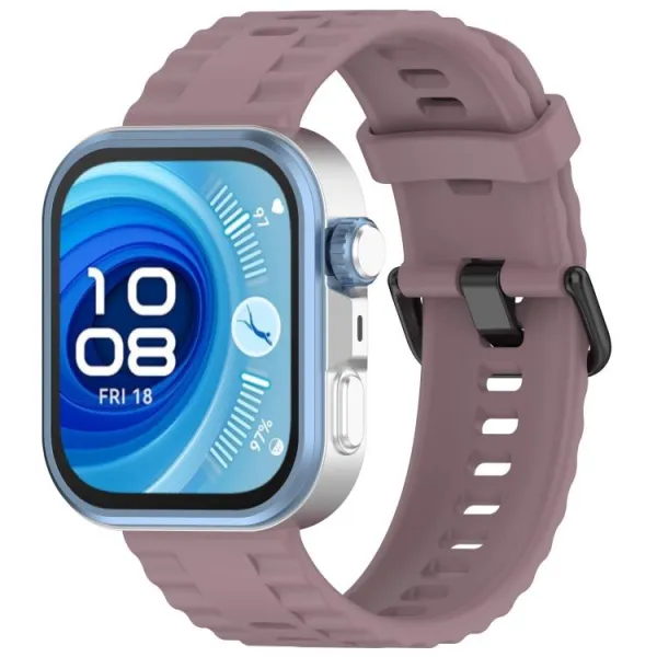 RIBBED Silikónový remienok pre Huawei Watch Fit 4 / Fit 4 Pro / Fit 5 / Fit 5 Pro PLUM