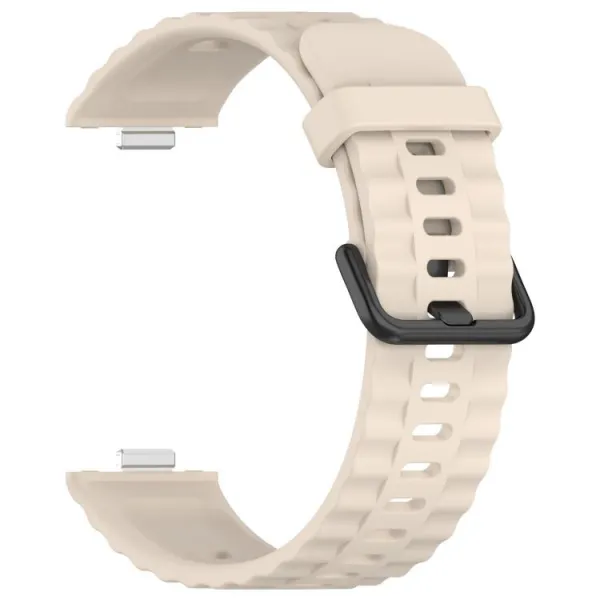 RIBBED Silikónový remienok pre Huawei Watch Fit 4 / Fit 4 Pro / Fit 5 / Fit 5 Pro béžový