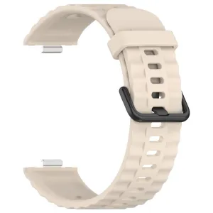 RIBBED Silikónový remienok pre Huawei Watch Fit 4 / Fit 4 Pro / Fit 5 / Fit 5 Pro béžový