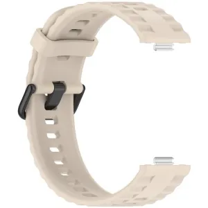 RIBBED Silikónový remienok pre Huawei Watch Fit 4 / Fit 4 Pro / Fit 5 / Fit 5 Pro béžový