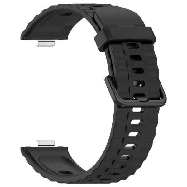 RIBBED Silikónový remienok pre Huawei Watch Fit 4 / Fit 4 Pro / Fit 5 / Fit 5 Pro čierny