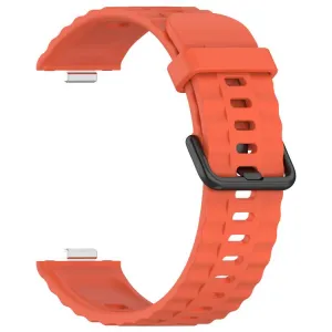 RIBBED Silikónový remienok pre Huawei Watch Fit 4 / Fit 4 Pro / Fit 5 / Fit 5 Pro oranžový
