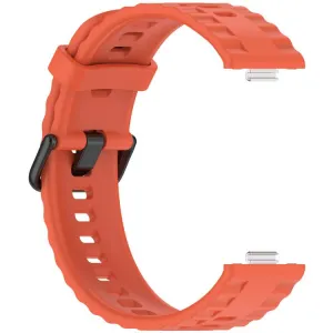 RIBBED Silikónový remienok pre Huawei Watch Fit 4 / Fit 4 Pro / Fit 5 / Fit 5 Pro oranžový