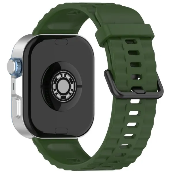 RIBBED Silikónový remienok pre Huawei Watch Fit 4 / Fit 4 Pro / Fit 5 / Fit 5 Pro tmavozelený