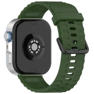 RIBBED Silikónový remienok pre Huawei Watch Fit 4 / Fit 4 Pro / Fit 5 / Fit 5 Pro tmavozelený