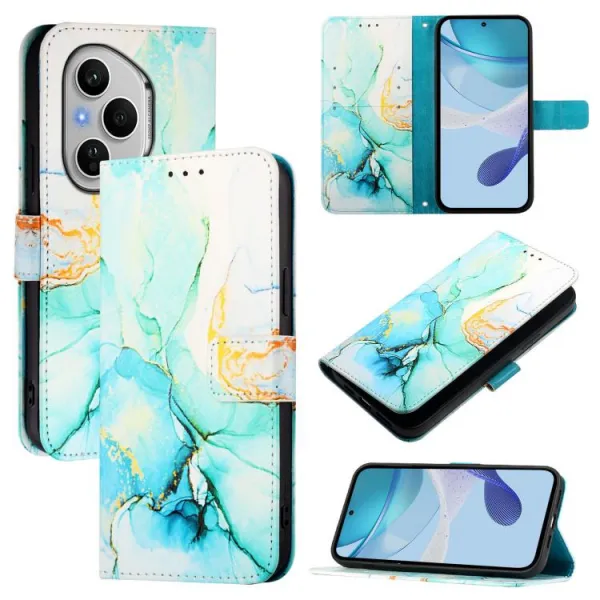 ART MARBLE Peňaženkový kryt pre Honor 400 Pro 5G GREEN