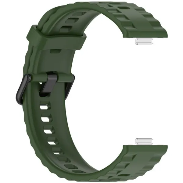RIBBED Silikónový remienok pre Huawei Watch Fit 4 / Fit 4 Pro / Fit 5 / Fit 5 Pro tmavozelený