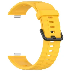 RIBBED Silikónový remienok pre Huawei Watch Fit 4 / Fit 4 Pro / Fit 5 / Fit 5 Pro žltý