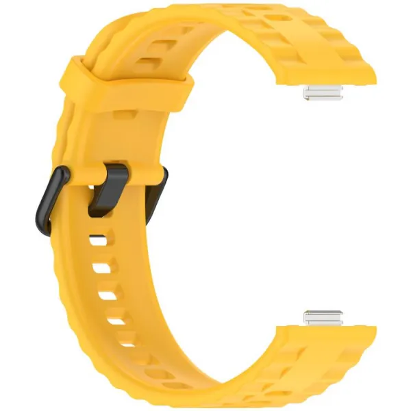RIBBED Silikónový remienok pre Huawei Watch Fit 4 / Fit 4 Pro / Fit 5 / Fit 5 Pro žltý