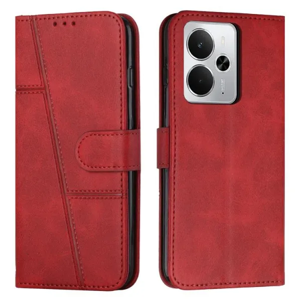 STITCHED Peňaženkový kryt pre Realme 14 5G / Realme 14T 5G červený