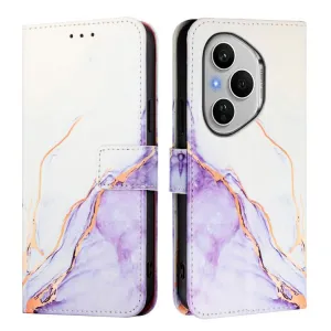 ART MARBLE Peňaženkový kryt pre Honor 400 Pro 5G WHITE PURPLE