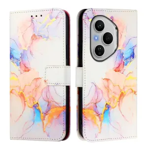 ART MARBLE Peňaženkový kryt pre Honor 400 Pro 5G WHITE ORANGE