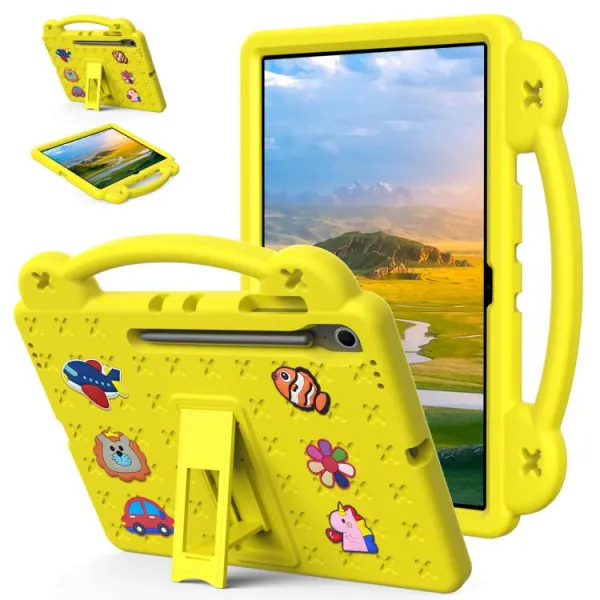 FANY Detský kryt na tablet pre Samsung Galaxy Tab S10 FE+ žltý