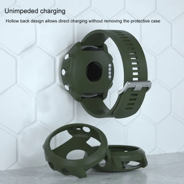 TPU HALF COVER Kryt pre Garmin Forerunner 645 tmavozelený