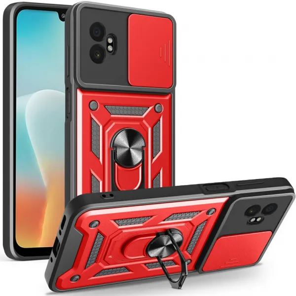 RING CAMERA Kryt s držiakom pre Samsung Galaxy Xcover 7 Pro červený