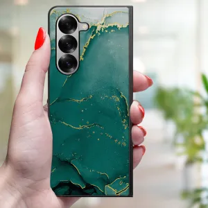 MY ART Ochranný kryt pre Samsung Galaxy Z Fold6 5G GREEN MARBLE (145)