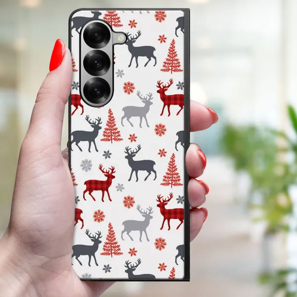 MY ART Kryt s vianočným dizajnom Samsung Galaxy Z Fold6 5G DEER (068)