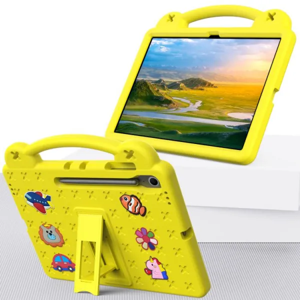 FANY Detský kryt na tablet pre Samsung Galaxy Tab S10 FE+ žltý