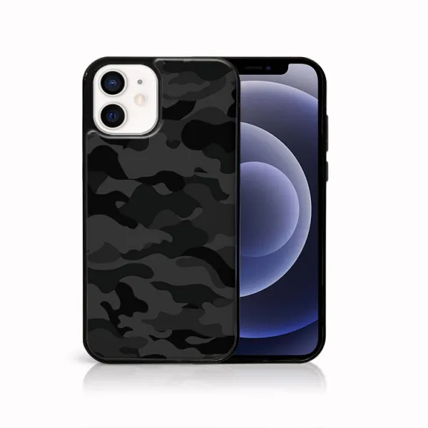 MY ART Ochranný obal pre Apple iPhone 12 mini BLACK CAMO (234)